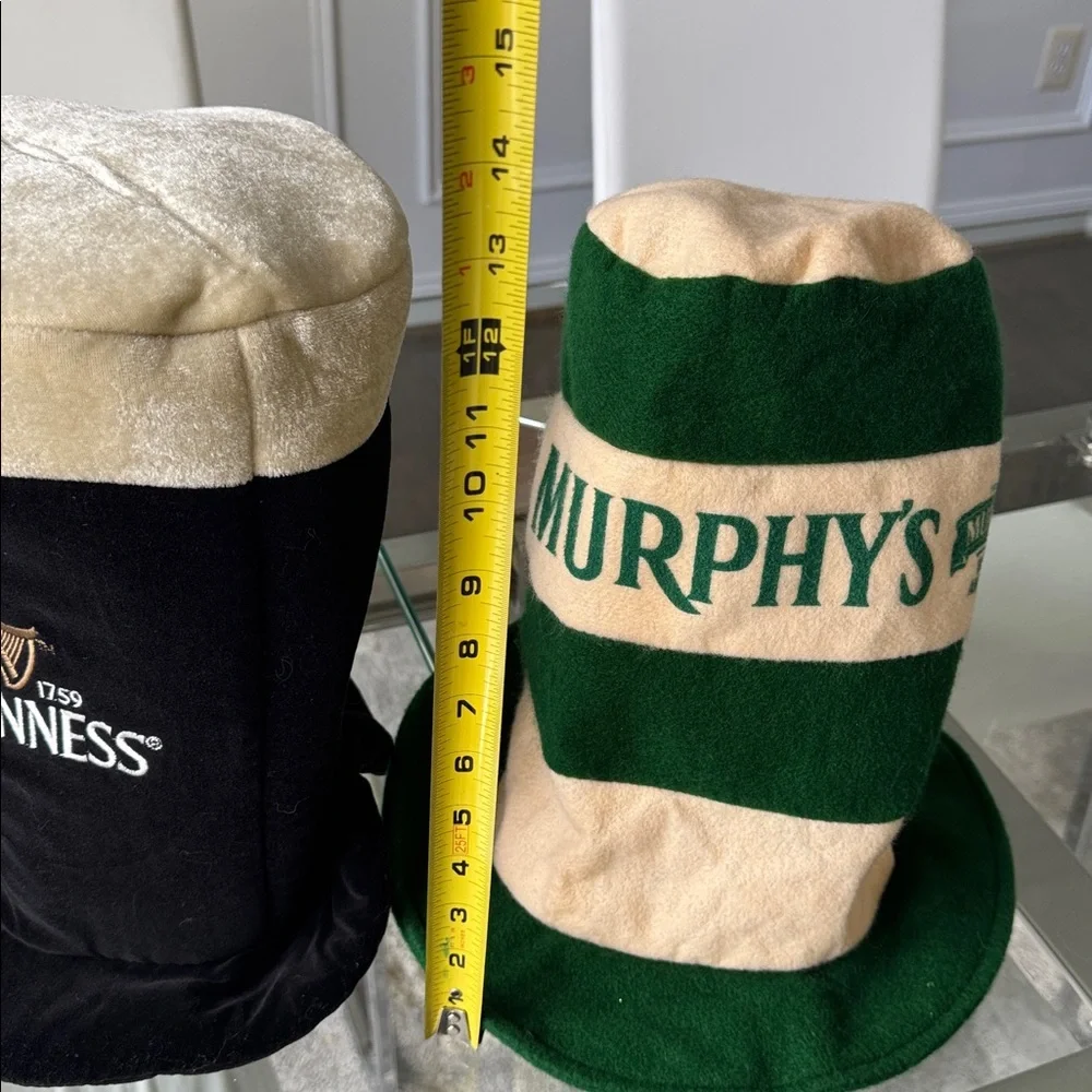 Guinness Black and Cream High Top Novelty Hat/ Murphy’s Green Striped Unisex